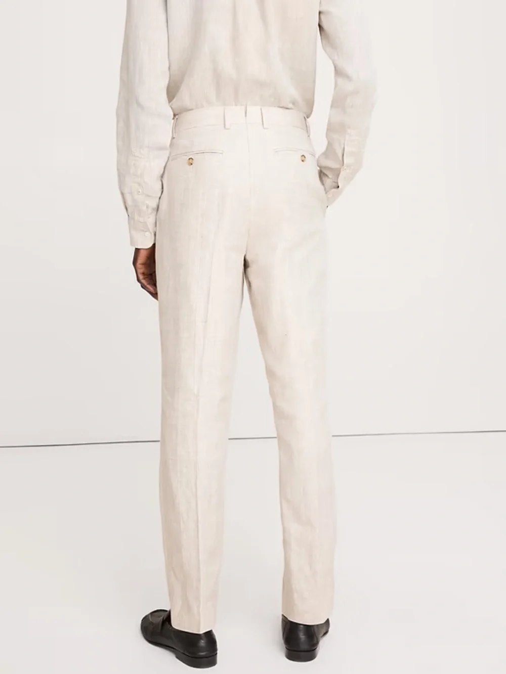 Banana Republic Men's Cream Linen Trousers